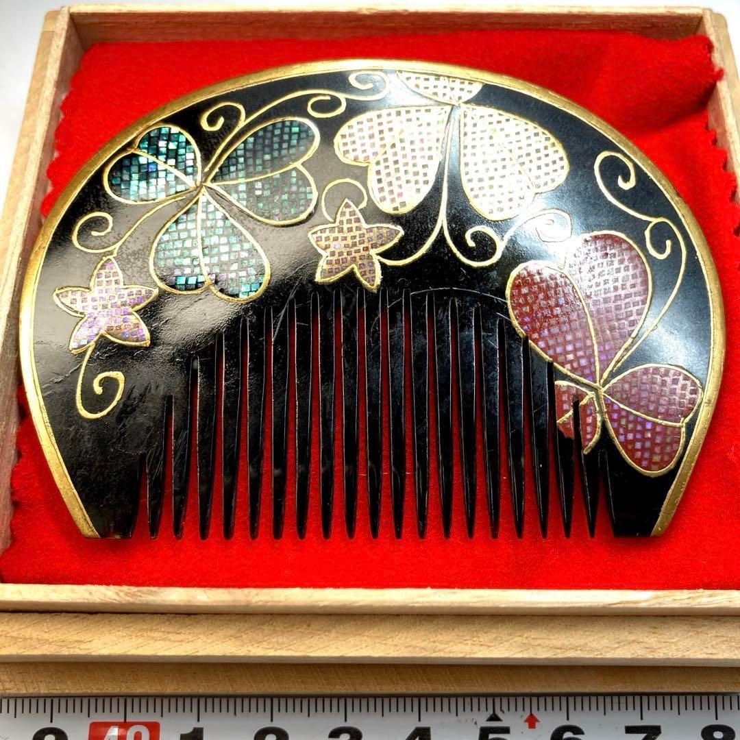 本鼈甲 在銘 上蒔絵櫛 木 16 g 東Y 6 0308 タトチ
