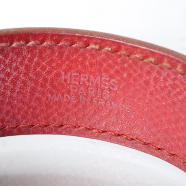 HERMES アルテミス カデナモチーフレザーブレスレット(赤 HERMES アルテミス カデナモチーフレザーブレスレット(赤
