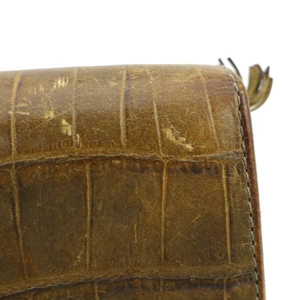 Felisi / フェリージ □二つ折り 長財布 クロコ型押しレザー ブラウン