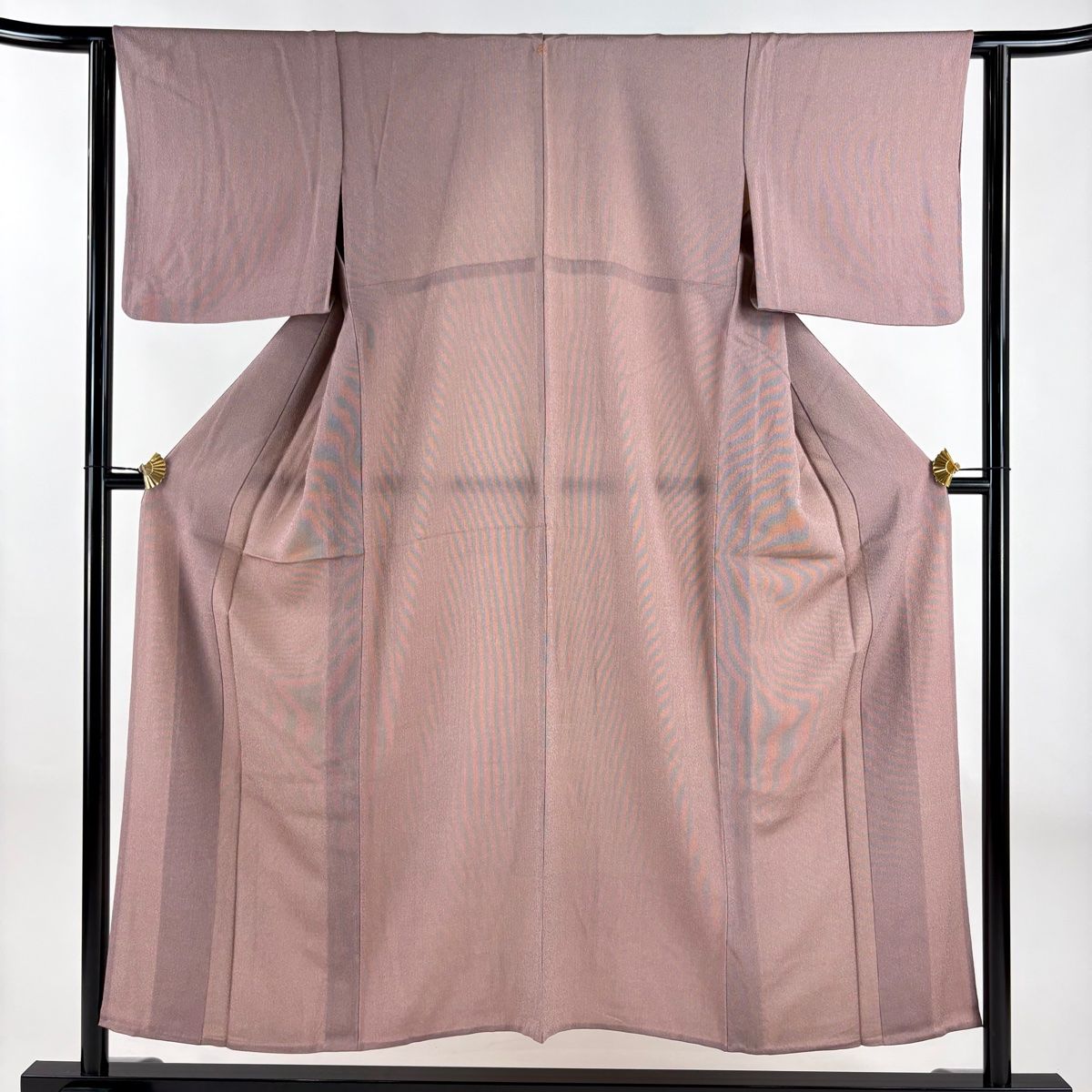 江戸小紋 身丈151.5cm 裄丈61.5cm S 単衣 万筋 小豆色 正絹 秀品 一つ紋