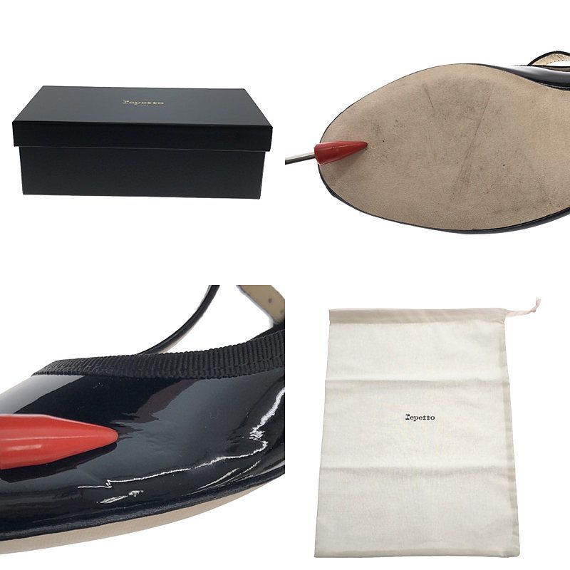 【新品】  repetto / レペット | FAUSTINE SALOME パテントレザー Tストラップ フラットパンプス バレエシューズ | 36 | ブラック | レディース 新品】 repetto / レペット | FAUSTINE SALOME パテントレザー T