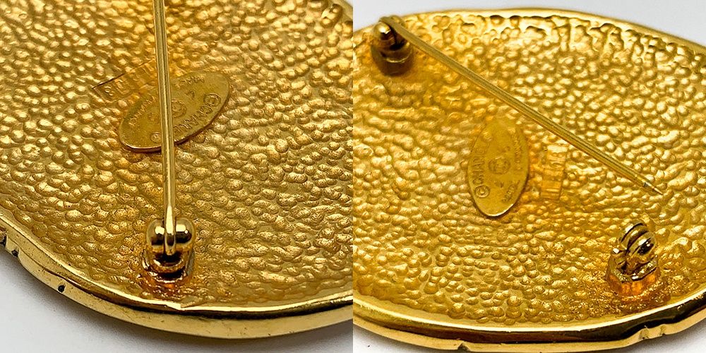 シャネル ロゴ 王冠 ココマーク ブローチ ゴールド メッキ レディース CHANEL
