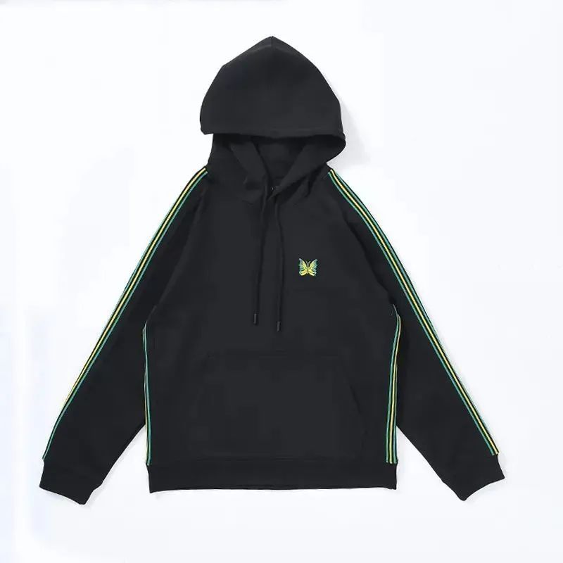 【入手困難・新品未使用】目を惹くデザイン NEEDLES/ニードルス パピヨン刺繍ロゴ　別注トラックパーカー・フーディ　セットアップ可　ユニセックス