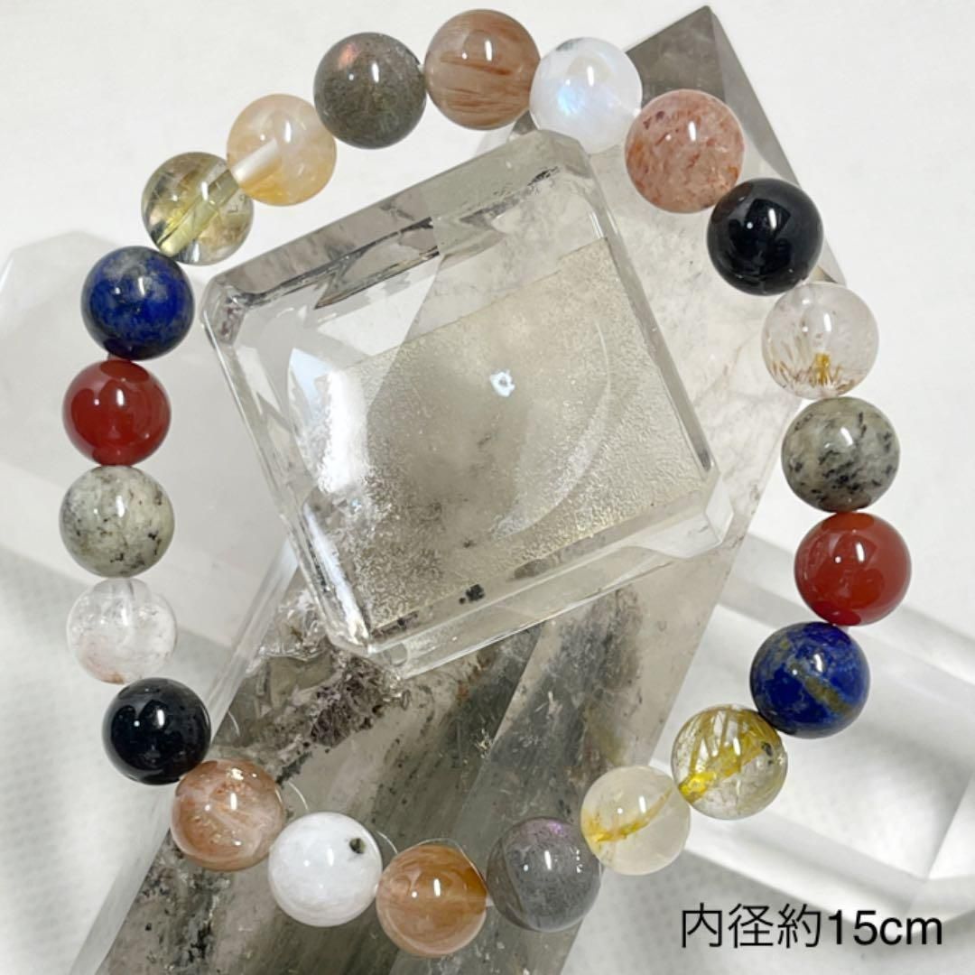 ムーンストーン　他10種類　パワーストーンブレスレット　内径約15cm ムーンストーン 他10種類 パワーストーンブレスレット 内径約15cm