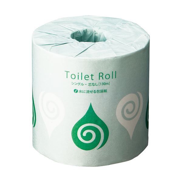 TANOSEE トイレットペーパー個包装 シングル 芯なし 130 m 1ケース 48ロール