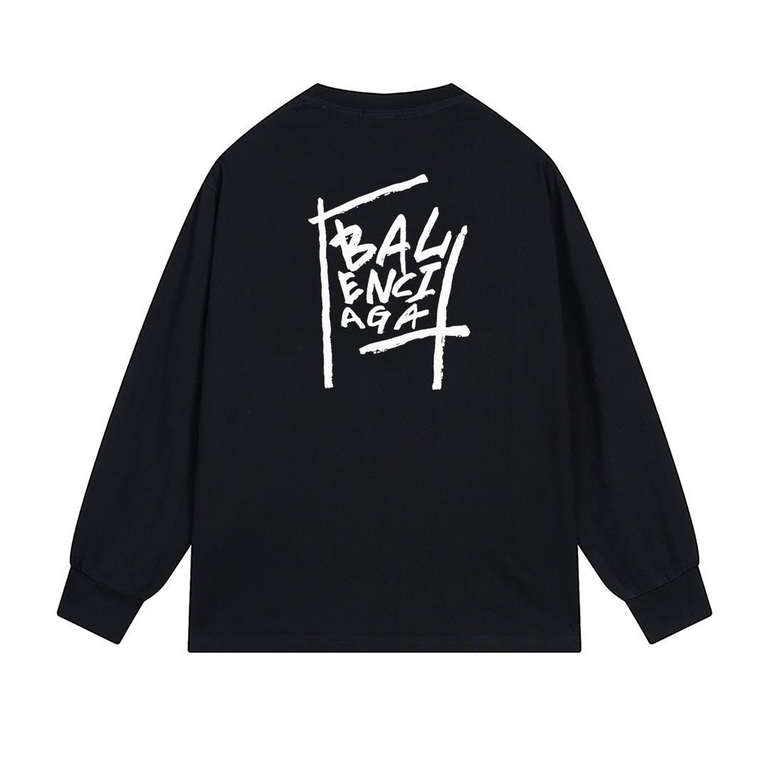 ●送料込●BALENCIAGA● ロゴ プリント ロングスリーブ T シャツ 本日限定特価】Balenciaga グラフィティプリント ロングスリーブ