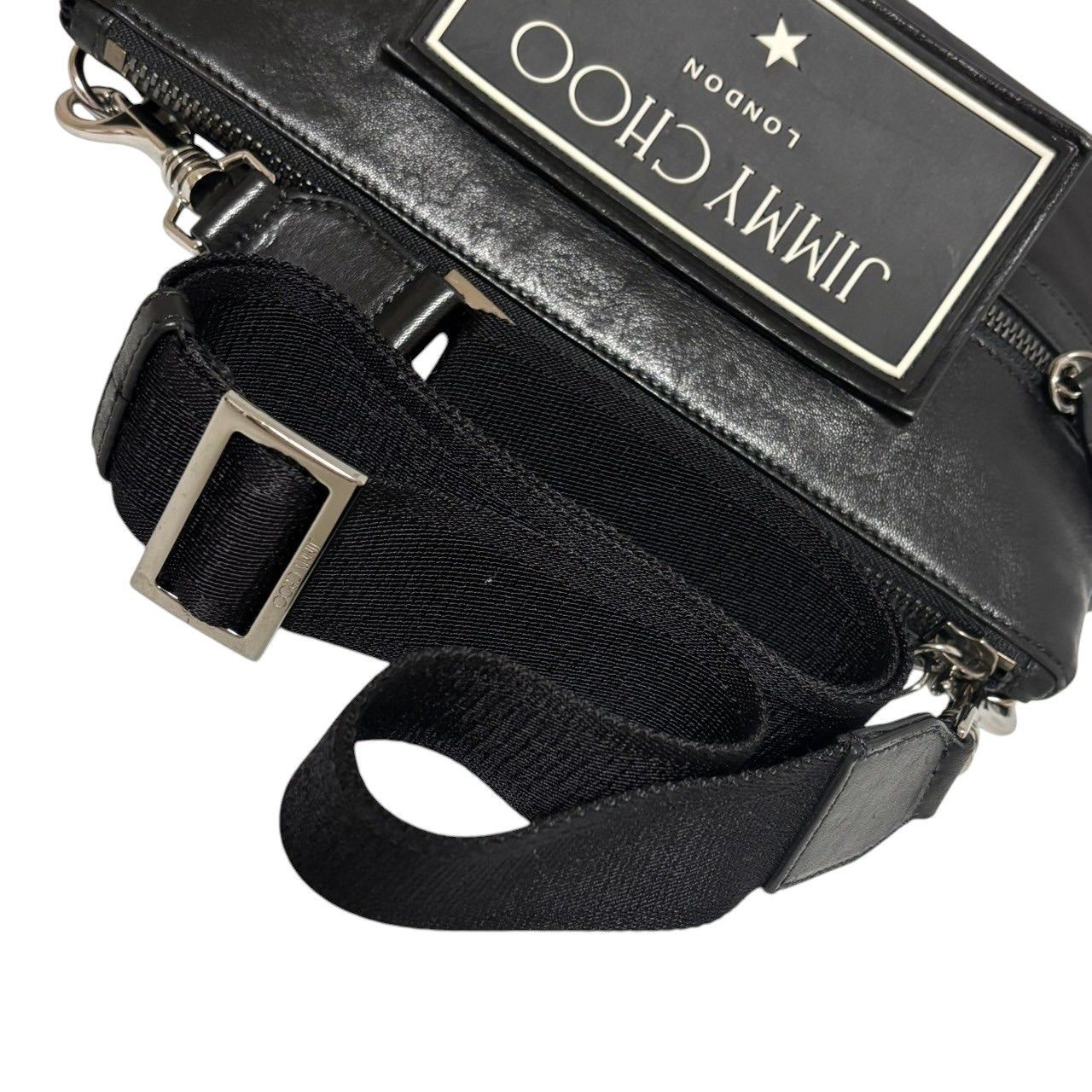JIMMY CHOO ジミーチュウ 本革 ショルダーバッグ 黒 肩掛け JIMMY CHOO