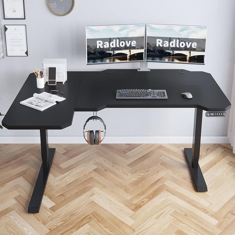 Radlove 昇降デスク 電動昇降式 L字パソコンデスク ゲーミングデスク