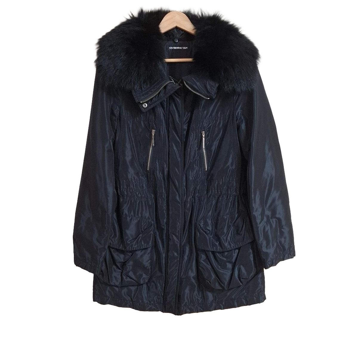 VIVIENNE TAM ヴィヴィアンタム コート シルク中わた 0 ヴィヴィアンタム コート サイズ0 XS レディース - 黒 長袖/中綿