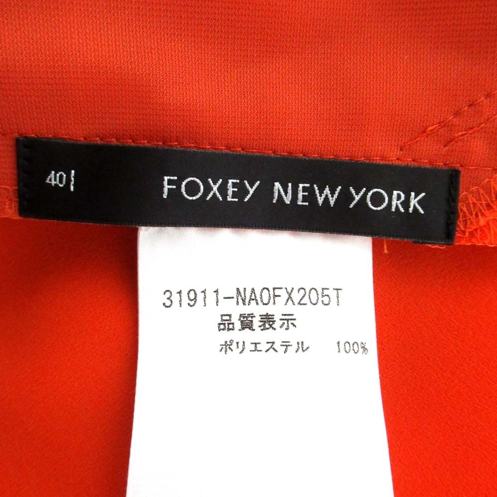 FOXEY NEW YORK オレンジ フレアワンピース 40 FOXEY NEW YORK オレンジ フレアワンピース 40