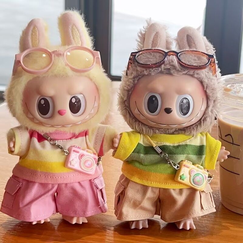 ラブブ labubu 　ぬいぐるみ服着せ替え服　豪華H6点セット　かこいい ラブブ服 LABUBU ぬいぐるみ着 ぬい服 ラブブ 着せ替え服 5点