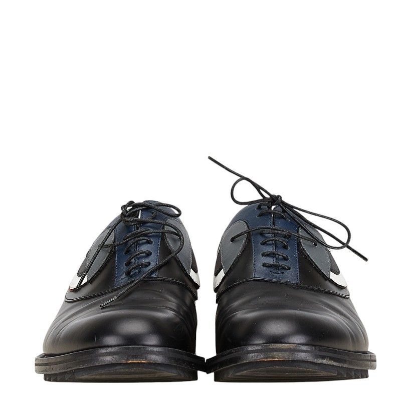 フェンディ モンスター ドレスシューズ サイズ 7 7L1005 ブラック ネイビー レザー メンズ FENDI 1-0181867