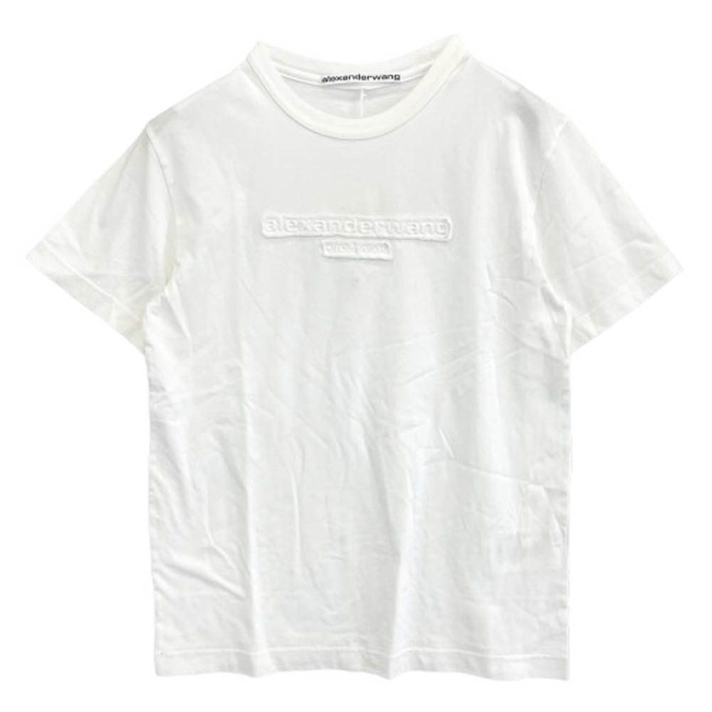 関税込 国内発送 [Alexander Wang] ダメージ加工ロゴTシャツ Alexander Wang ダメージ ロゴ Tシャツ | ホワイト | FARFETCH JP