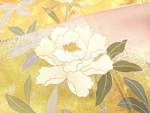 平和屋着物□訪問着 枝花文 暈し染め 金彩 正絹 逸品 DAAS7491xg