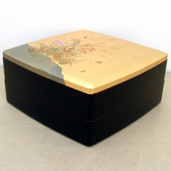 ゆうぜん 金沢 金箔漆器 二段重箱 No.150908-20 梱包サイズ80
