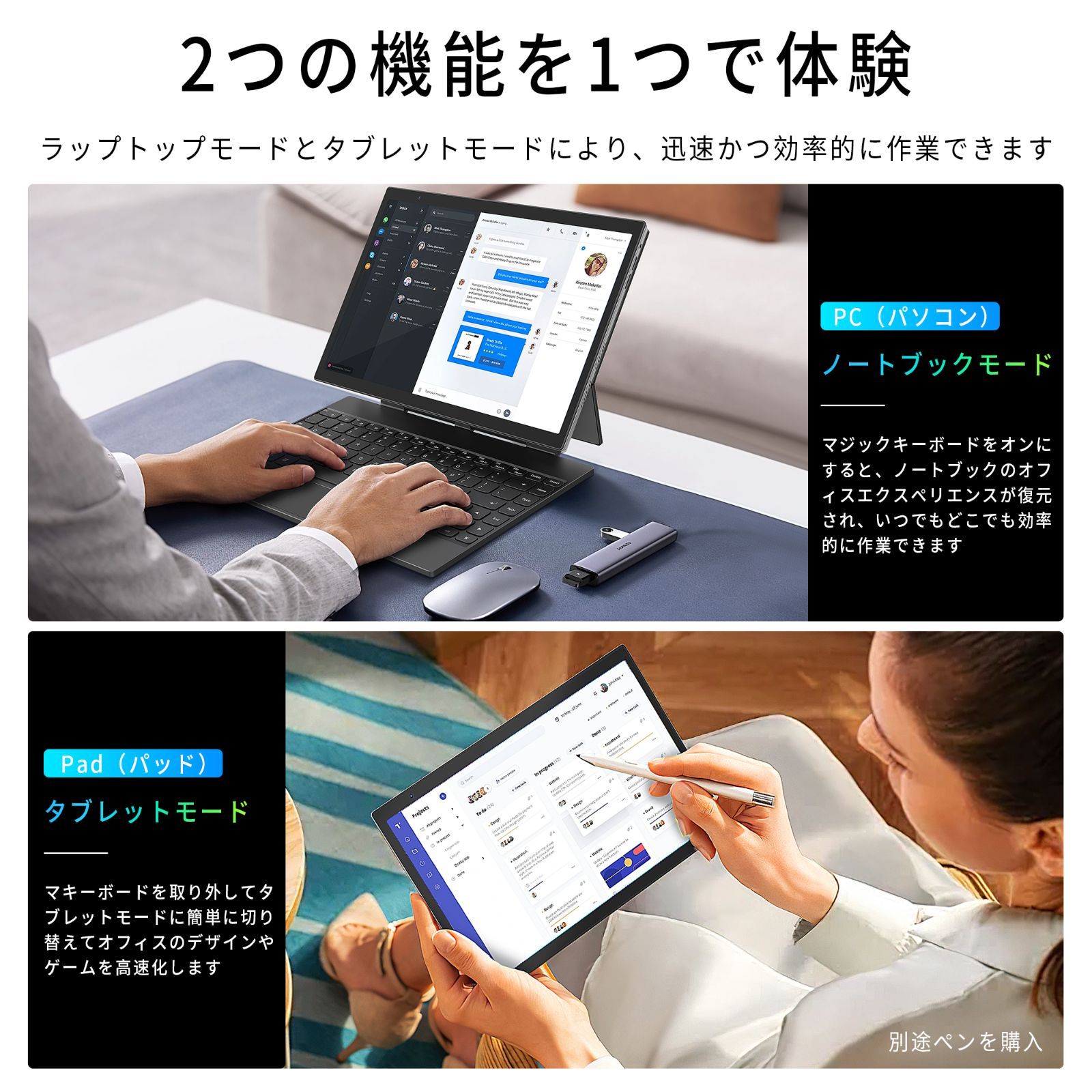ノートPC 2in1 タッチパネル タブレットモード 14インチ