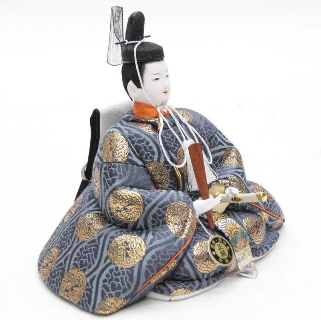 天神様人形 ケース入り 木目込み 座り大 菅原道真公 幅34.6cm