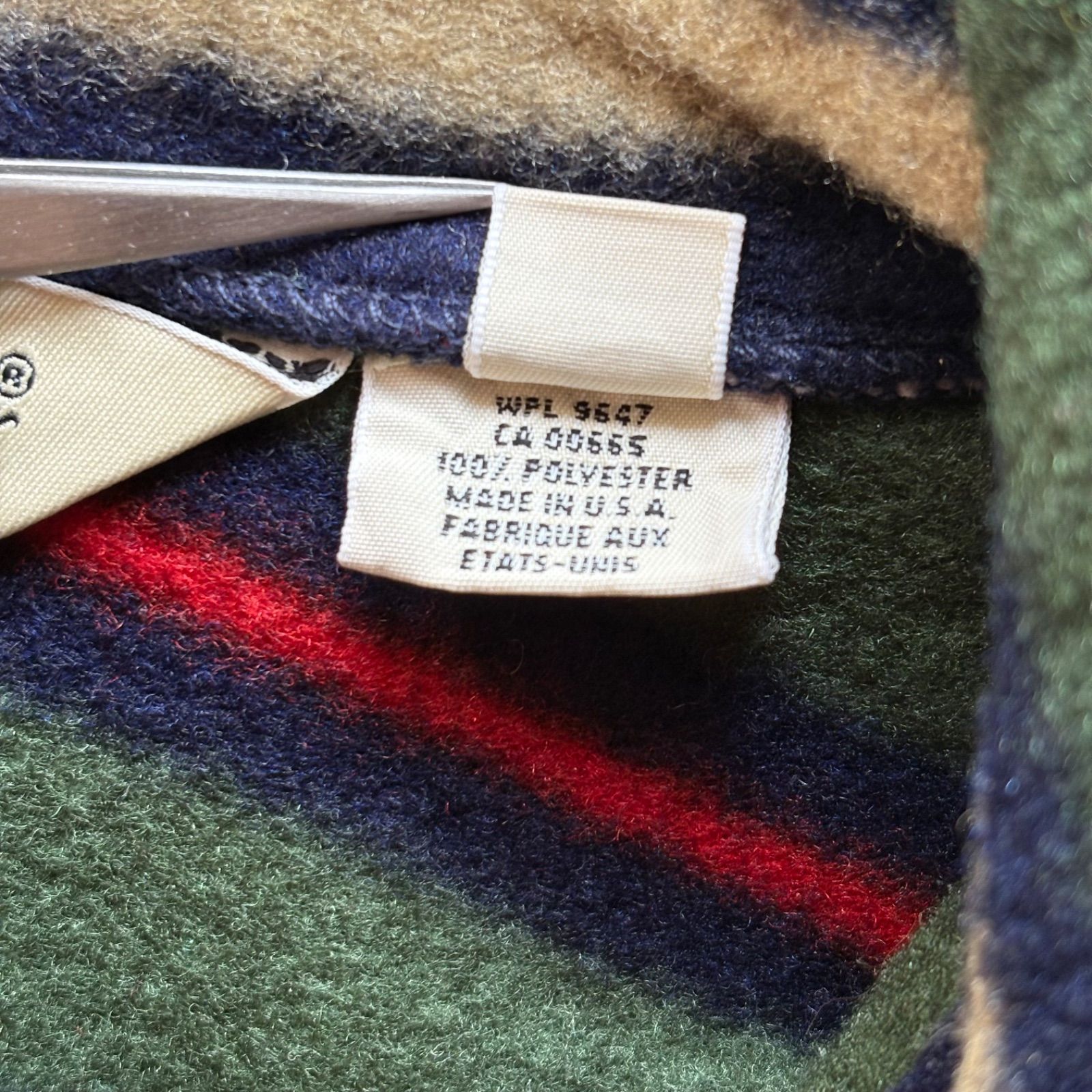 90s Eddie Bauer Border Pattern Halfzip Fleece エディバウアー 