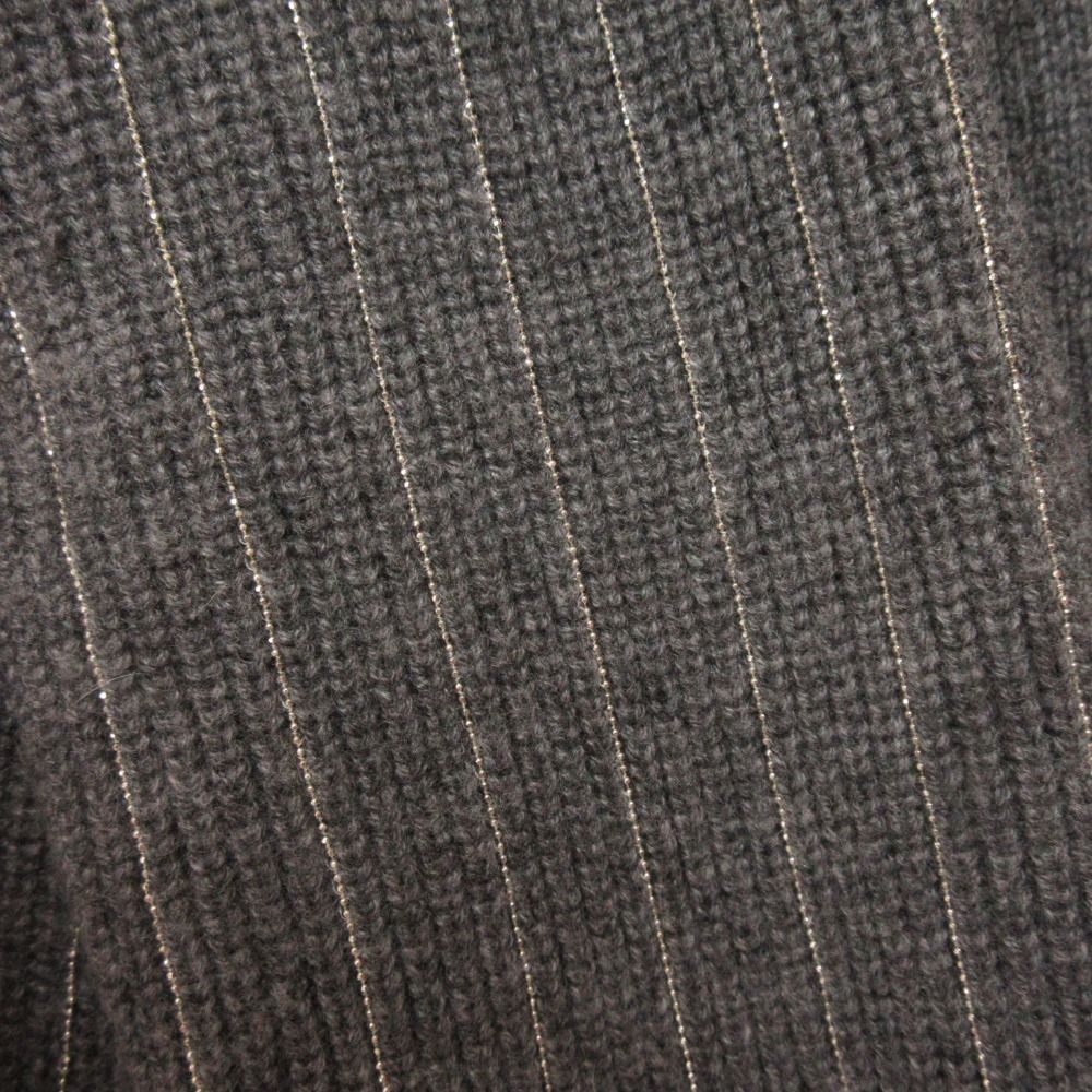 美品 FENDI フェンディ ボールチェーンストライプ カシミヤ100% ロングカーディガン FZC109 サイズ48 グレー レディース 古着 中古 FENDI - 美品 FENDI フェンディ ボールチェーンストライプ