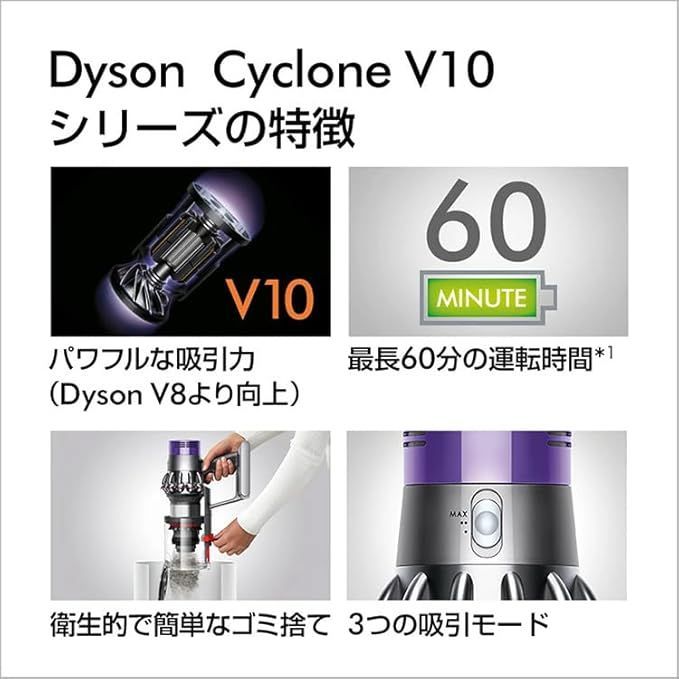 Dyson(ダイソン) コードレス掃除機 Dyson Cyclone V10 Fluffy スティック ハンディクリーナー サイクロン (SV12  FF LF) - メルカリ