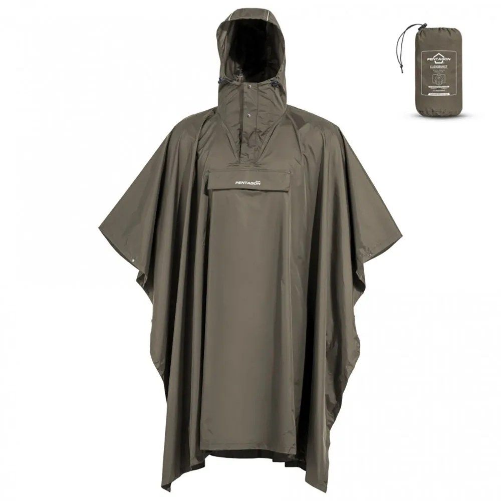 お取り寄せ ２～４週間で発送 ペンタゴン クラウドバースト ポンチョ RAL7013 PENTAGON Cloudburst Poncho t