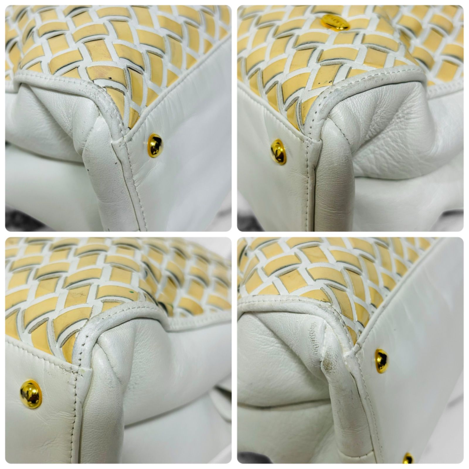 BALLY バリー レザー パテント レザー 編み込み タッセル ハンドバッグ 