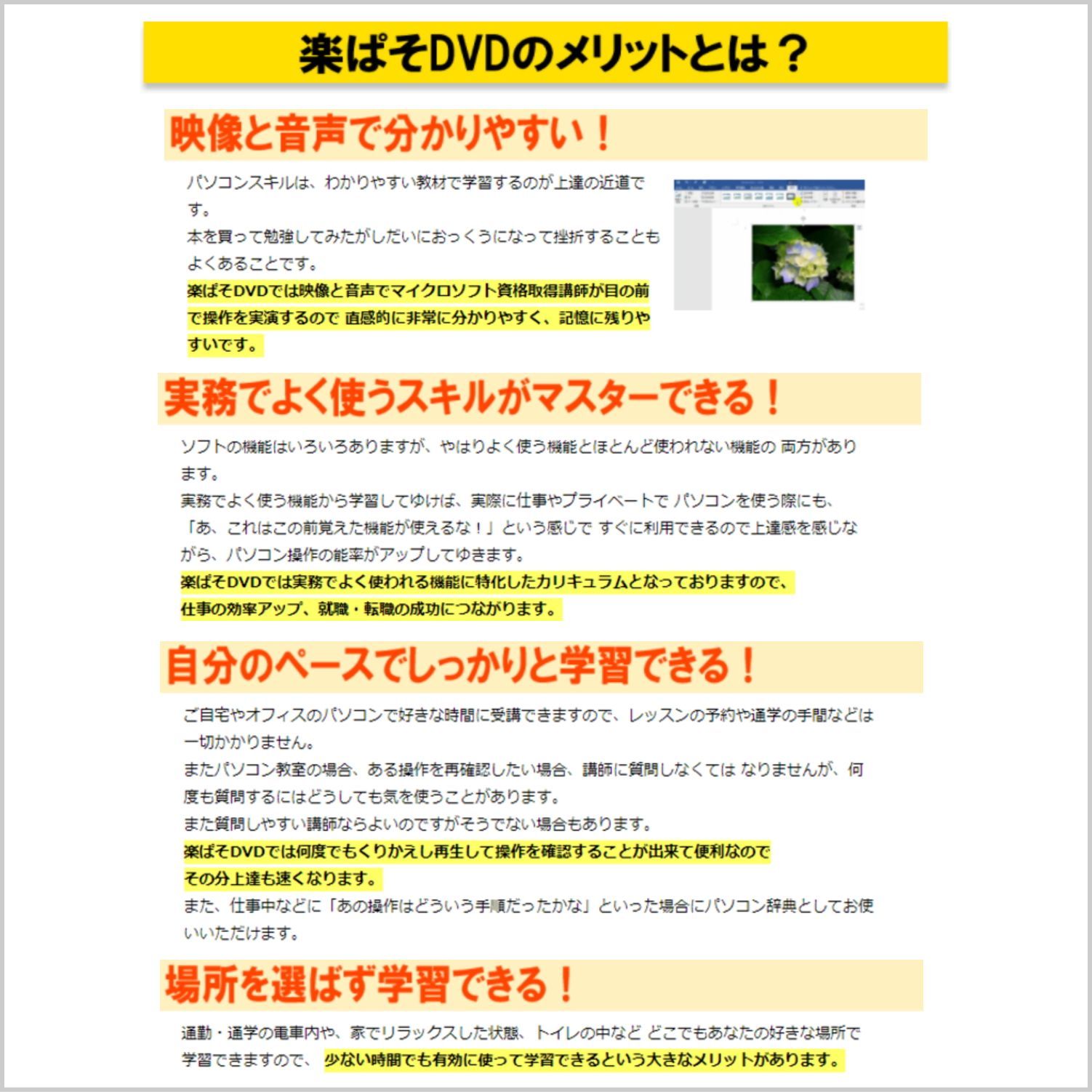 エクセル上達　動画パソコン教室！『楽ぱそDVDフルセット』2024/365 エクセル上達 動画パソコン教室!『楽ぱそフルセット』2024/365