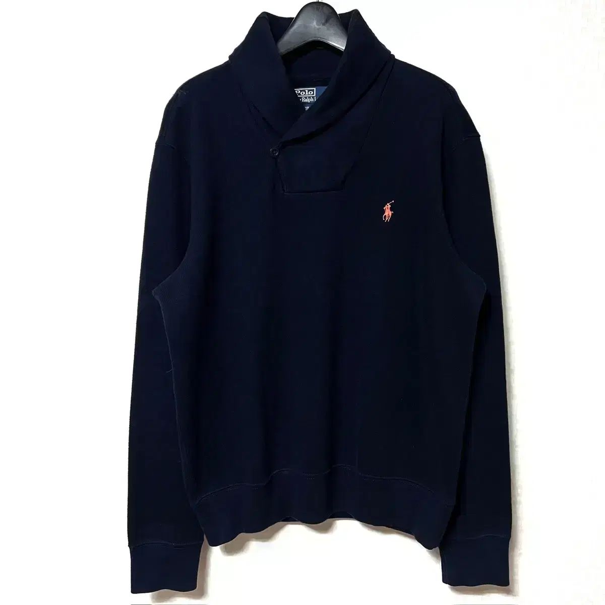 M 95 POLO RALPH LAUREN(ポロラルフローレン) ショールカラー ニット セーター パーカー 海軍