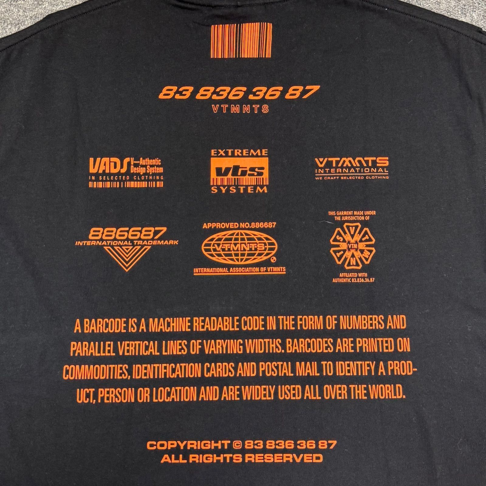 VTMNTS 22SS All Rights Reserved Tee オールライトリサーブド 