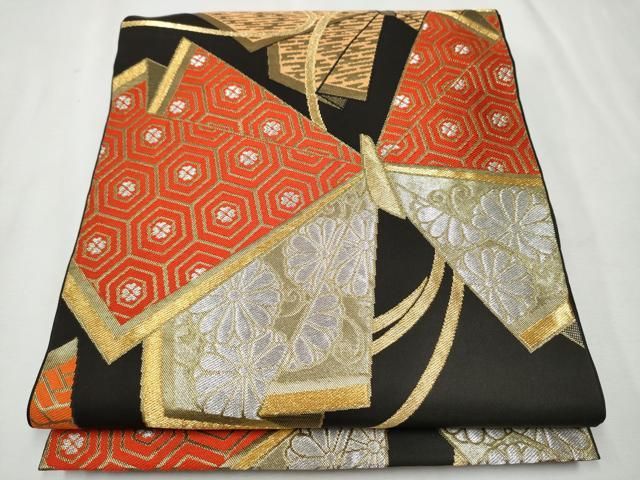 平和屋着物●西陣 川島織物 六通柄 本袋帯 舞蝶吉祥文 金銀糸 正絹 CAAR7997hy