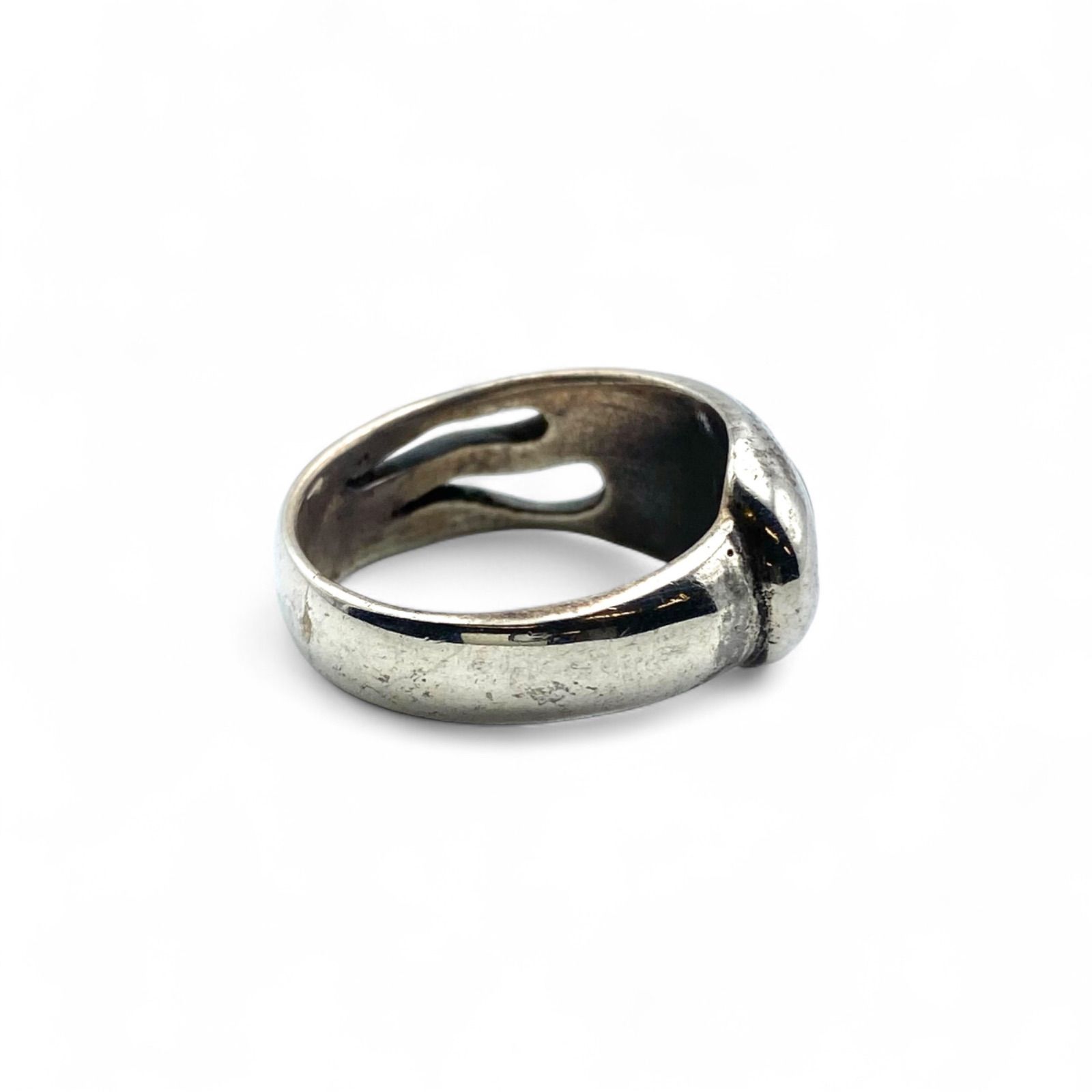 燃える炎】ファイアパターン Silver 925 刻印 90s Vintage Ring 