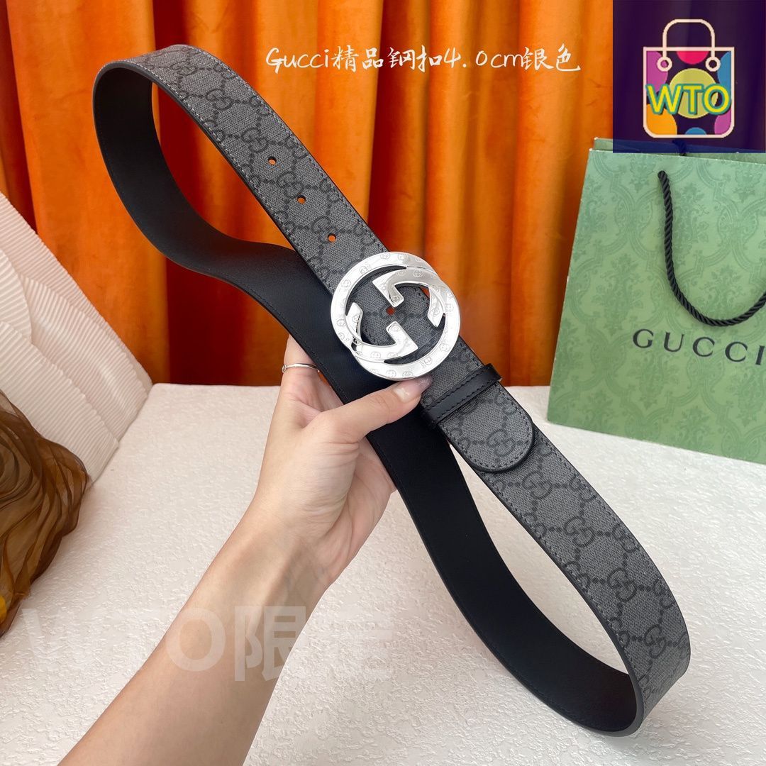 美品✨GUCCI✨レザーベルト(白)最終お値下げ‼️ GUCCI - 【GUCCI】グッチ インターロッキングGバックルベルト 36