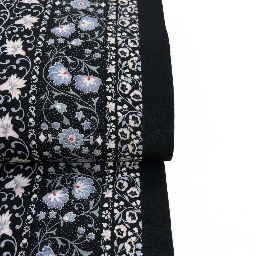 名古屋帯　唐花模様　花模様　モノトーン　着物　042a d p 名古屋帯 唐花模様 花模様 モノトーン 着物 042a d p