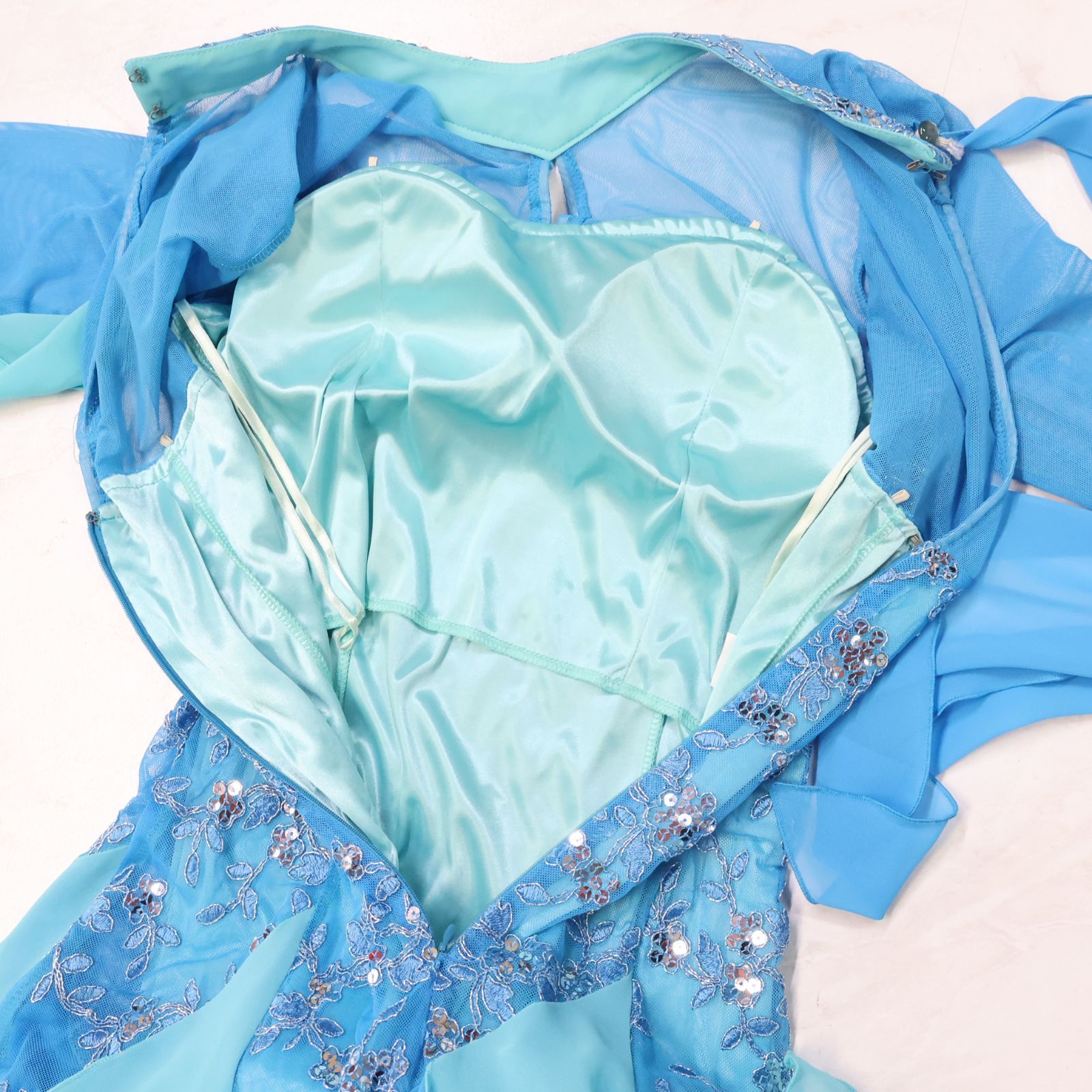 美品 社交ダンス衣装】ブルー prima boutique プリマブティック