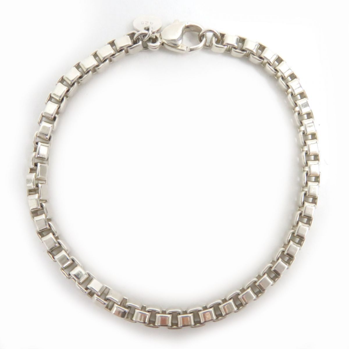 美品△TIFFANY＆CO. ティファニー SV925 ベネチアン チェーン スクエア  