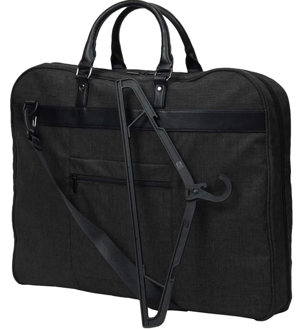 ブラック VORQIT ボルチット ガーメントバッグ メンズ キャリーオン機能 2way 出張 撥水 収納 ハンガー付き ブラック