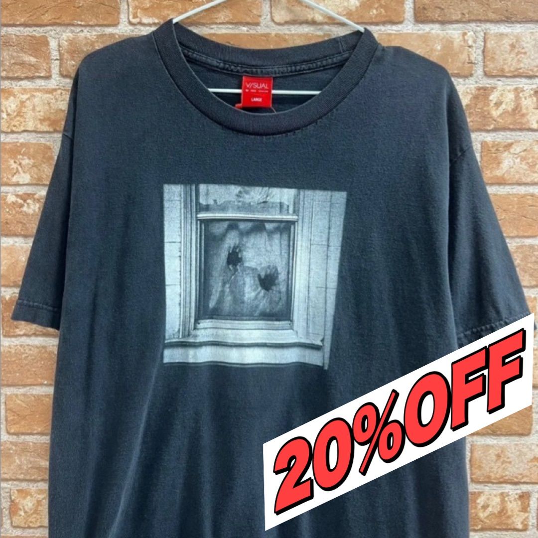 VISUAL プリント Tシャツ 黒 Lサイズ