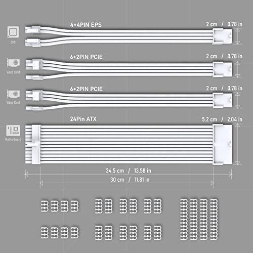 安心の EZDIY-FAB 電源 PSUケーブル 延長スリーブモジュラーケーブル