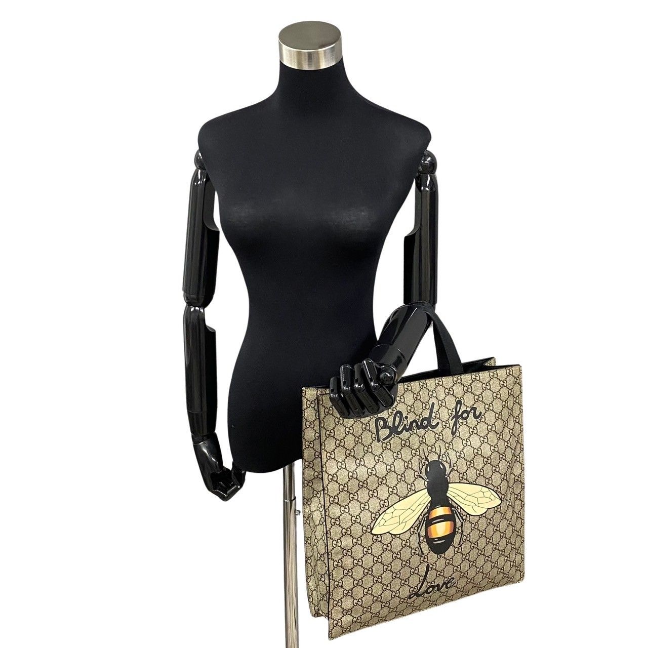 極 美品 GUCCI グッチ GGモノグラム アニマリエ ビー 蜂 レザー