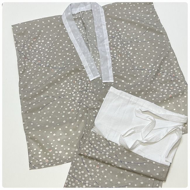 二部式 襦袢 洗える 絽 グレー 2725je