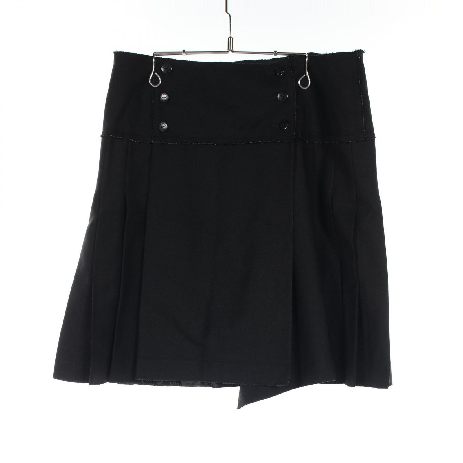 シャネル CHANEL スカート P26359 ブラック ウール プリーツスカート  