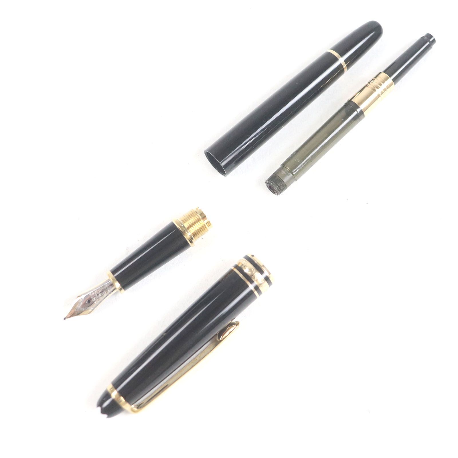 MONTBLANC モンブラン マイスターシュテュック クラシック ペン先14K Mニブ キャップ式 万年筆 ブラック ゴールド ドイツ製 メンズ