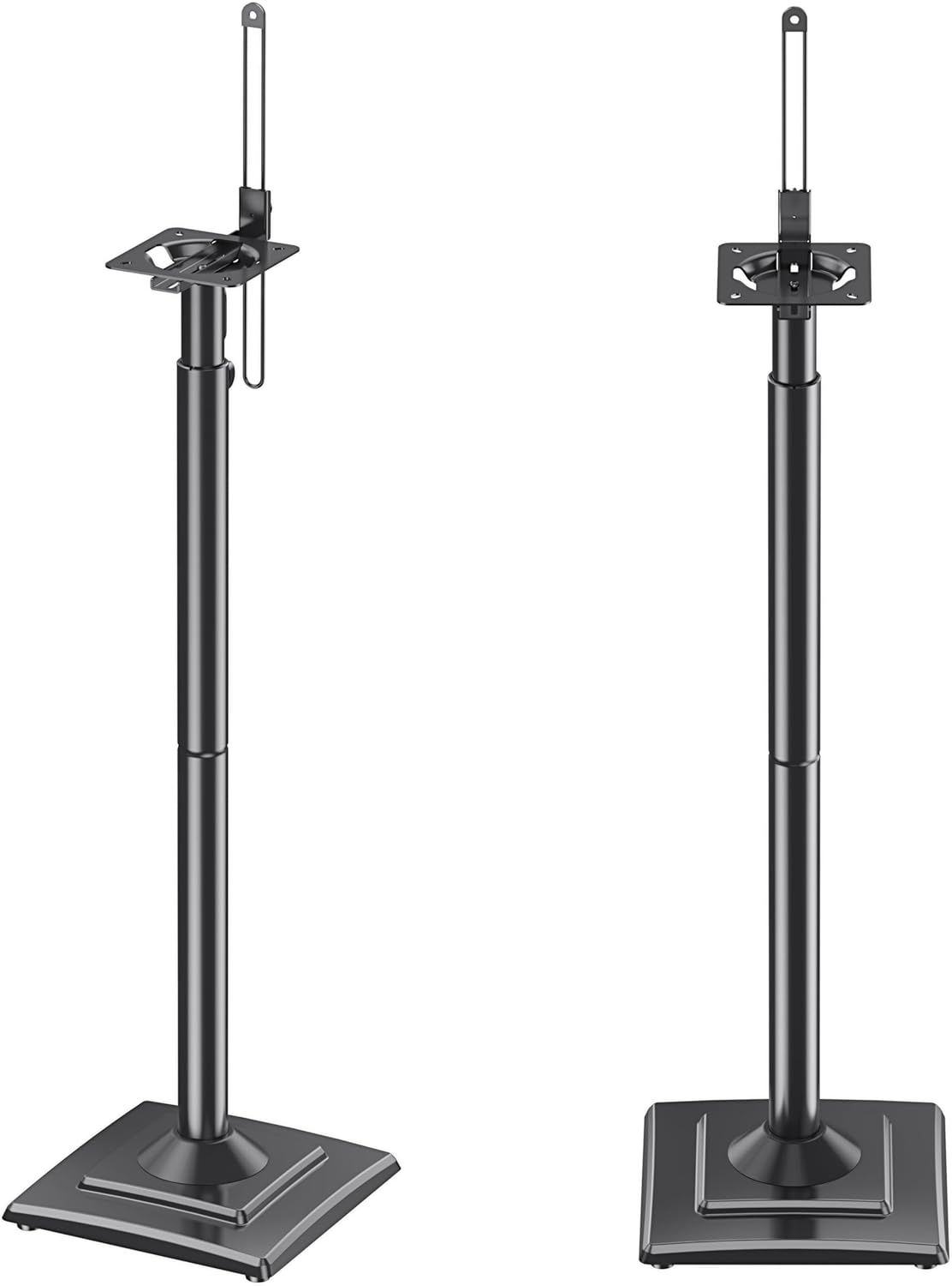 MOUNTUP スピーカースタンド スピーカーマウント 耐荷重5kg 中小型スピーカー 高さ調整 ポール型 本棚スピーカー用 2本セット 日本語説明書付き ブラック オシャレ スッキリ MU9142B-07