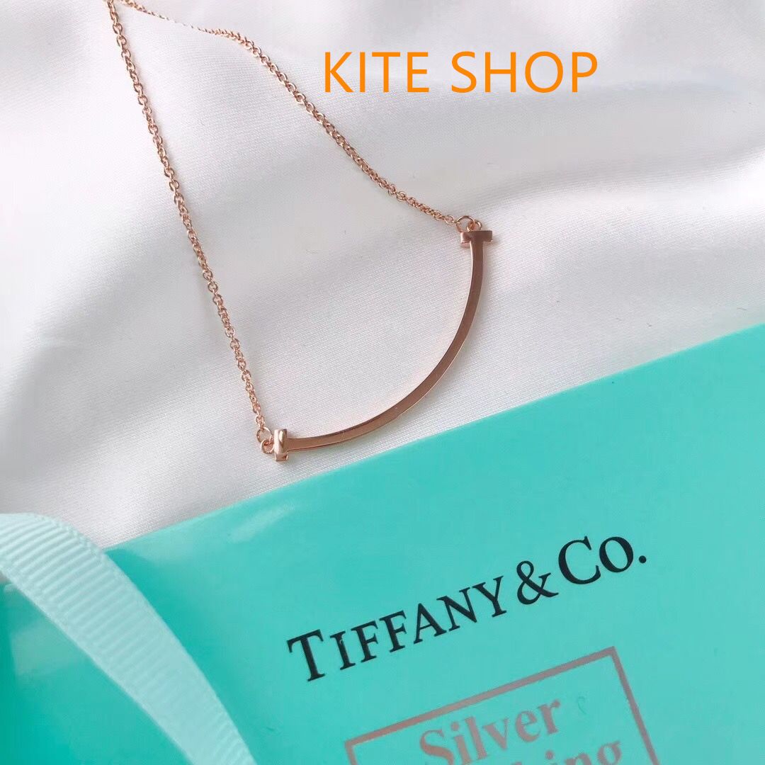 ご の箱と袋付き Tiffany-Co ティファニー ネックレス スマイリーフェイス ネックレス ローズゴールド まさにエレガント