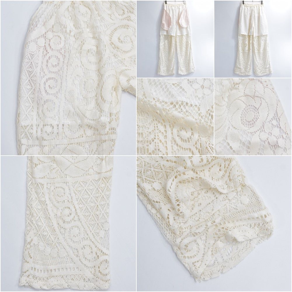 Remakeリメイク フラワーデザイン ラッセルレース ルーズシルエット  