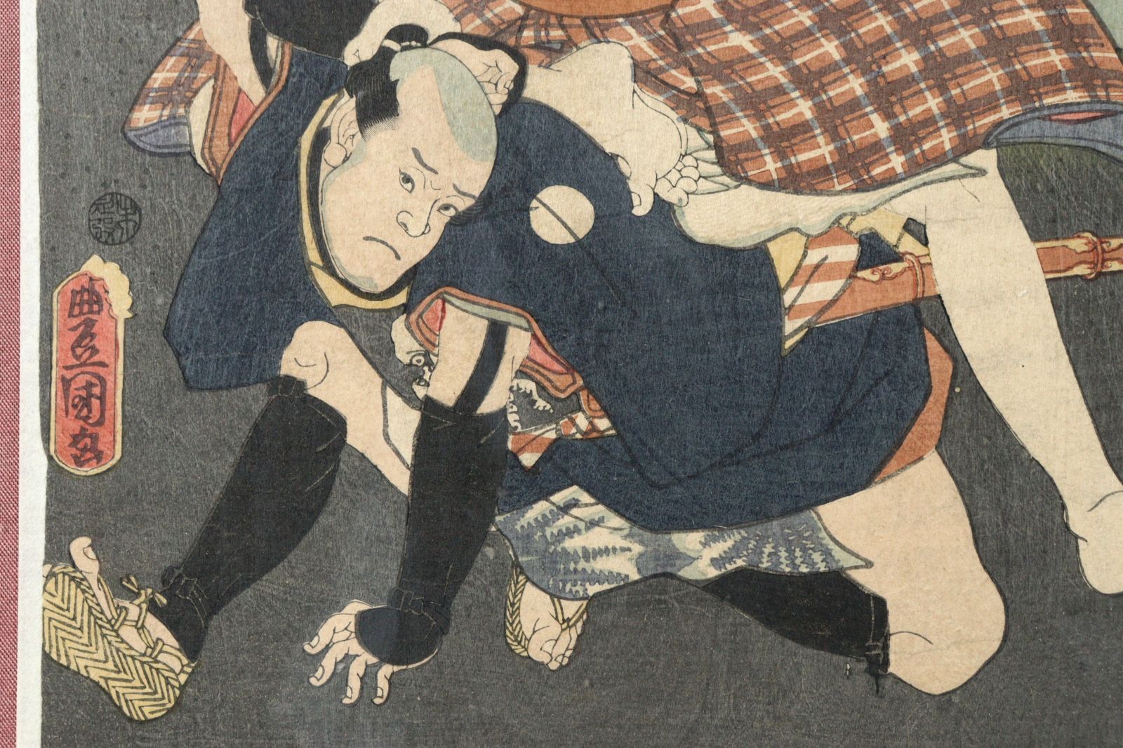 江戸時代 歌川国貞画 浮世絵 「魁道中双禄曽我」 役者絵 木版画