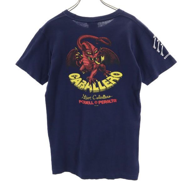 パウエルペラルタ クルーネック バックプリント 半袖 Tシャツ S 紺 