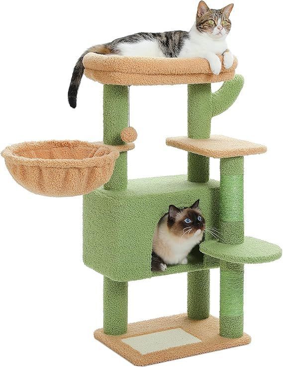 【在庫処分】PAWZ Road キャットタワー ミニ 据え置き サボテン 猫タワー スリム コンパクト 省スペース おしゃれ かわいい 人気 多頭飼い 爪研ぎポール 天然麻紐 ハンモック 猫ハウス 安定 運