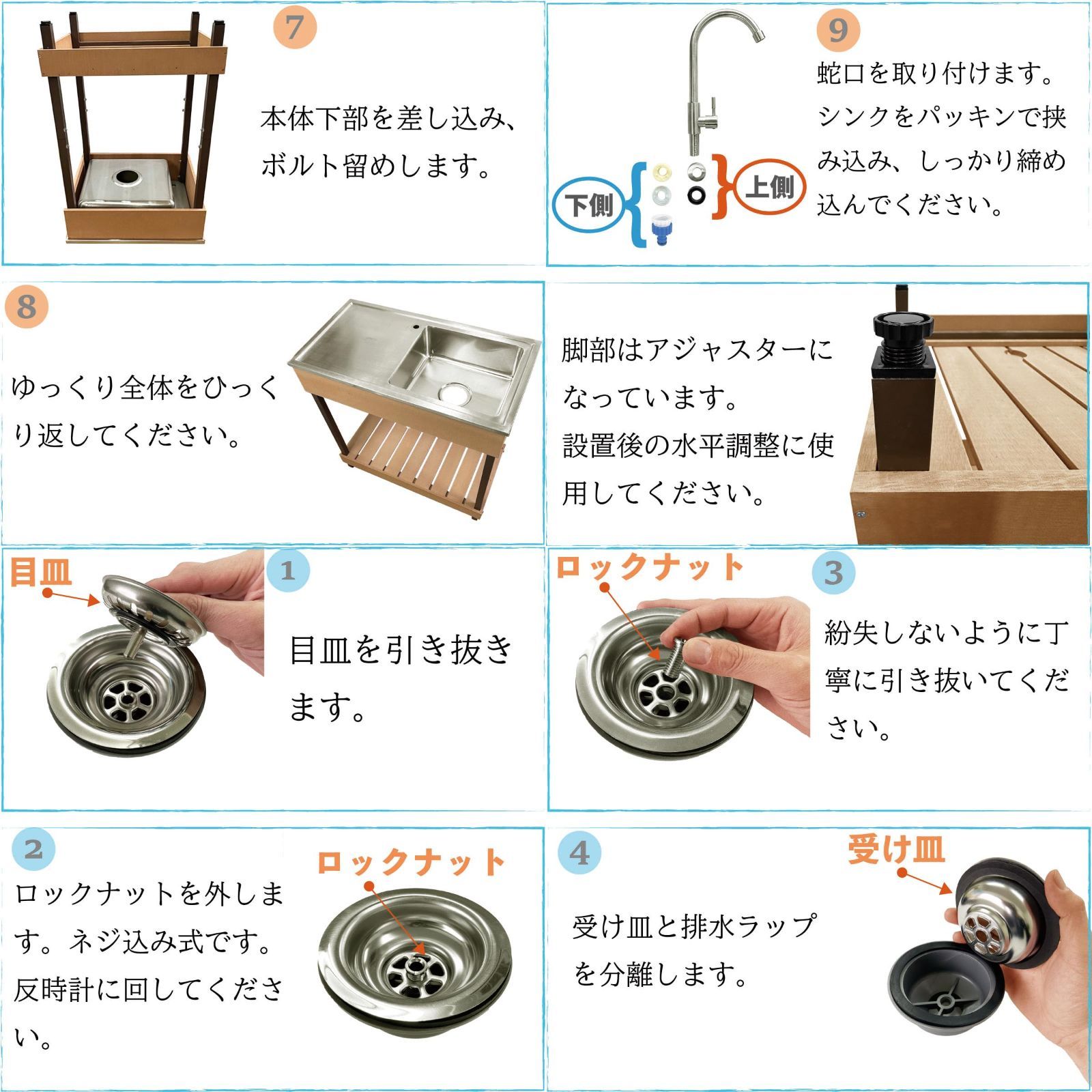 人気商品 igarden アイガーデン ステンレス製シンク流し台 アイガーデンオリジナル人工木収納庫 組み立て式 蛇口 下水配管 アイウッド人工木製 ハンドメイド 屋外用 職人手作りシンク 14526db W750mm ダークブラウン YUZUMIYA_COM