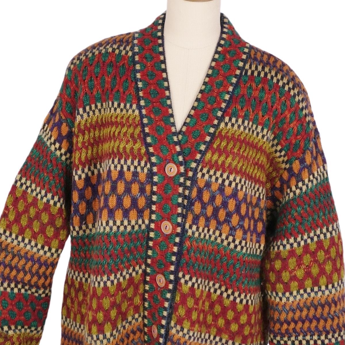 mikihouse - 極美品 ミッソーニ MISSONI カーディガン ロングカーディガン ニット 総柄 ロングスリーブ 長袖 トップス レディース 40(M相当) マルチカラー 極美品 ミッソーニ MISSONI カーディガン ロングカーディガン
